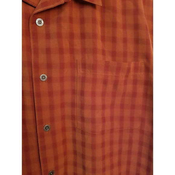Columbia Men's XCO Sportswear Shirt Size Large Rust Plaid Short Sleeve - Picture 6 of 6